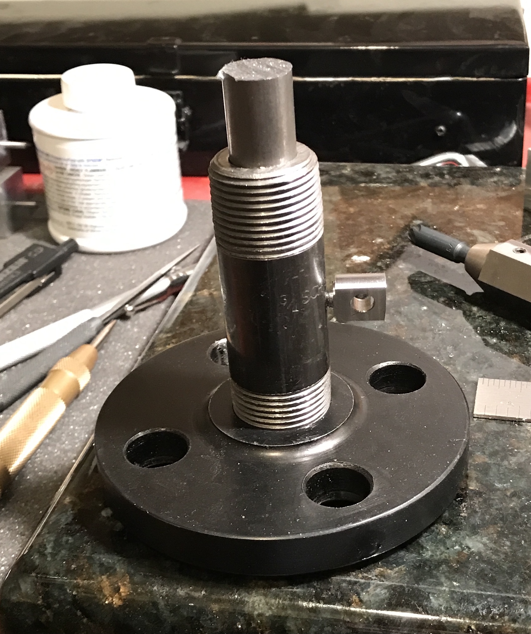 The tool rest holder with a stub of 5/8 steel rod